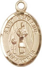 [9038GF] 14kt Gold Filled Saint Genesius of Rome Medal