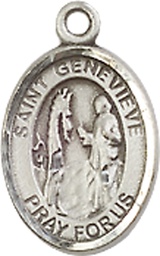 [9041SS] Sterling Silver Saint Genevieve Medal