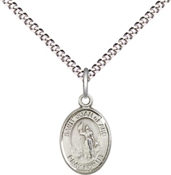 [9053SS/18S] Sterling Silver Saint Joan of Arc Pendant on a 18 inch Light Rhodium Light Curb chain