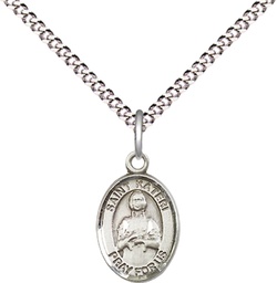 [9061SS/18S] Sterling Silver Saint Kateri Pendant on a 18 inch Light Rhodium Light Curb chain