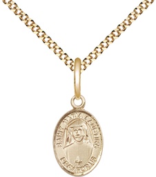 [9069GF/18G] 14kt Gold Filled Saint Maria Faustina Pendant on a 18 inch Gold Plate Light Curb chain