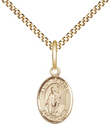 [9084GF/18G] 14kt Gold Filled Saint Patrick Pendant on a 18 inch Gold Plate Light Curb chain