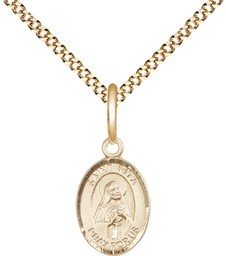 [9094GF/18G] 14kt Gold Filled Saint Rita of Cascia Pendant on a 18 inch Gold Plate Light Curb chain
