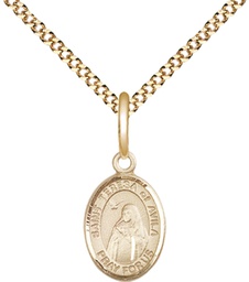 [9102GF/18G] 14kt Gold Filled Saint Teresa of Avila Pendant on a 18 inch Gold Plate Light Curb chain