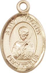 [9105GF] 14kt Gold Filled Saint Timothy Medal