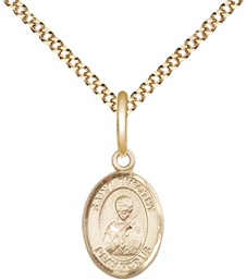 [9105GF/18G] 14kt Gold Filled Saint Timothy Pendant on a 18 inch Gold Plate Light Curb chain