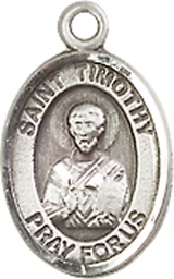 [9105SS] Sterling Silver Saint Timothy Medal