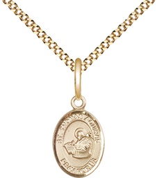 [9108GF/18G] 14kt Gold Filled Saint Thomas Aquinas Pendant on a 18 inch Gold Plate Light Curb chain