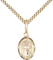 [9113GF/18G] 14kt Gold Filled Saint Casimir of Poland Pendant on a 18 inch Gold Plate Light Curb chain
