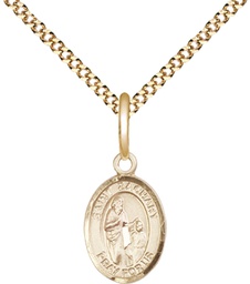 [9116GF/18G] 14kt Gold Filled Saint Zachary Pendant on a 18 inch Gold Plate Light Curb chain