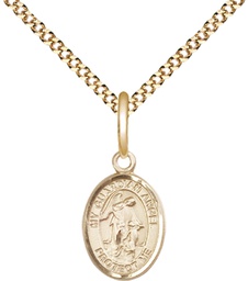 [9118GF/18G] 14kt Gold Filled Guardian Angel Pendant on a 18 inch Gold Plate Light Curb chain