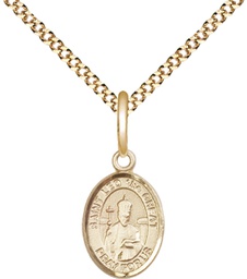 [9120GF/18G] 14kt Gold Filled Saint Leo the Great Pendant on a 18 inch Gold Plate Light Curb chain