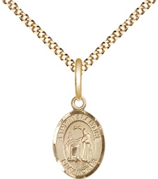 [9121GF/18G] 14kt Gold Filled Saint Valentine of Rome Pendant on a 18 inch Gold Plate Light Curb chain