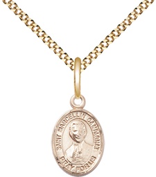 [9131GF/18G] 14kt Gold Filled Saint Marcellin Champagnat Pendant on a 18 inch Gold Plate Light Curb chain