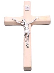 [MX36518] 4.7in. Light Stain Pine Wood Crucifix 