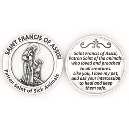 [171-25-6115] Healing Saint - Saint Francis of Assisi - Patron Saint of Sick Animals - Pocket Token