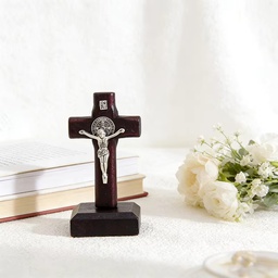[YJ-SC-BRS] 2 3/4" Standing St. Benedict Crucifix – Brown Stain