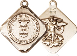 [1180KT1] 14kt Gold Air Force Diamond Medal
