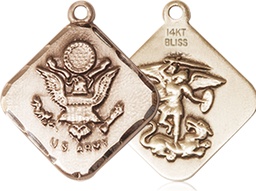 [1180KT2] 14kt Gold Army Diamond Medal