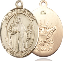 [7018KT6] 14kt Gold Saint Brendan Navy Medal
