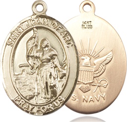 [7053KT6] 14kt Gold Saint Joan of Arc Navy Medal