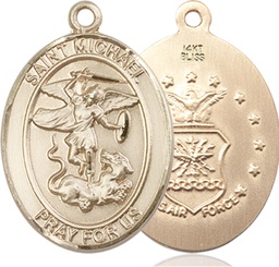 [7076KT1] 14kt Gold Saint Michael Air Force Medal
