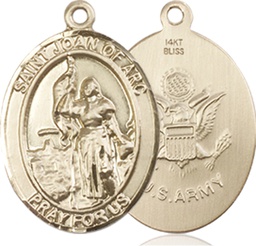 [8053KT2] 14kt Gold Saint Joan of Arc Army Medal