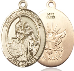 [8053KT6] 14kt Gold Saint Joan of Arc Navy Medal
