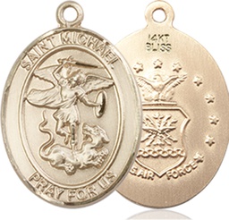 [8076KT1] 14kt Gold Saint Michael Air Force Medal