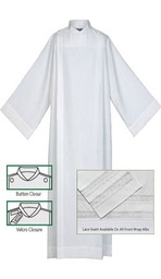100% Polyester Front Wrap Alb W/Velcro