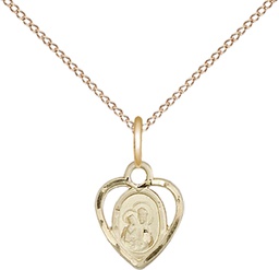 [5410GF/18GF] 14kt Gold Filled Our Lady of Perpetual Health Pendant on a 18 inch Gold Filled Light Curb chain
