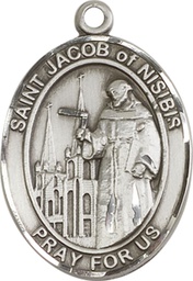 [7392SS] Sterling Silver Saint Jacob of Nisibis Medal