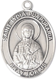 [7411SS] Sterling Silver Saint Lydia Purpuraria Medal