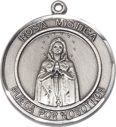 [7413RDSPSS] Sterling Silver Our Lady Rosa Mystica Medal