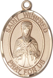 [7419GF] 14kt Gold Filled Saint Winifred of Wales Medal