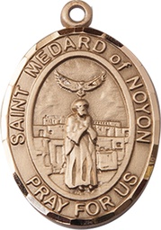 [7444GF] 14kt Gold Filled Saint Medard of Noyon Medal