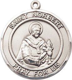 [7447RDSS] Sterling Silver Saint Norbert of Xanten Medal