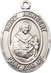 [7447SS] Sterling Silver Saint Norbert of Xanten Medal
