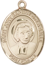 [7262GF] 14kt Gold Filled Saint John Baptist de la Salle Medal