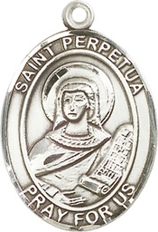 [7272SS] Sterling Silver Saint Perpetua Medal