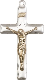[2644GF/SSY] Two-Tone GF/SS Crucifix Medal - With Box