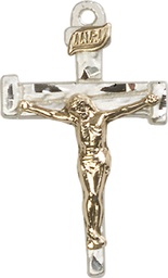 [2673GF/SS] Two-Tone GF/SS Nail Crucifix Medal