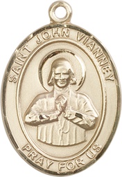 [7282GF] 14kt Gold Filled Saint John Vianney Medal
