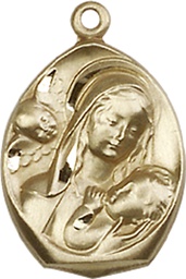 [3000GF] 14kt Gold Filled Madonna &amp; Child Medal