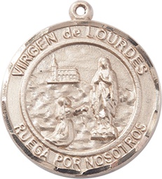 [7288RDSPGF] 14kt Gold Filled Virgen de Lourdes Medal