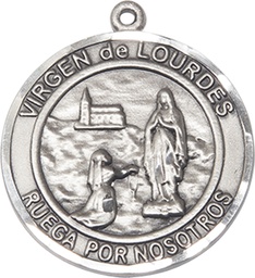 [7288RDSPSS] Sterling Silver Virgen de Lourdes Medal
