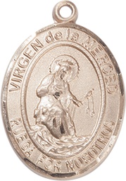 [7289SPGF] 14kt Gold Filled Virgen de la Merced Medal