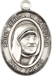 [7295SS] Sterling Silver Saint Teresa of Calcutta Medal