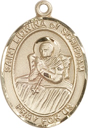 [7297GF] 14kt Gold Filled Saint Lidwina of Schiedam Medal