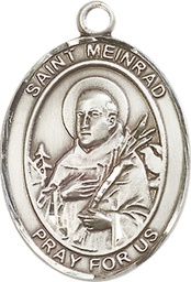 [7307SS] Sterling Silver Saint Meinrad of Einsideln Medal
